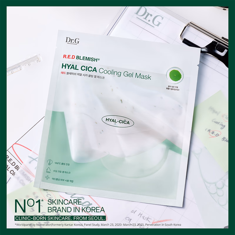 Dr.G R.E.D Blemish HYAL CICA Cooling Gel Mask มาสก์ไฮโดรเจลกู้ผิวเร่งด่วน