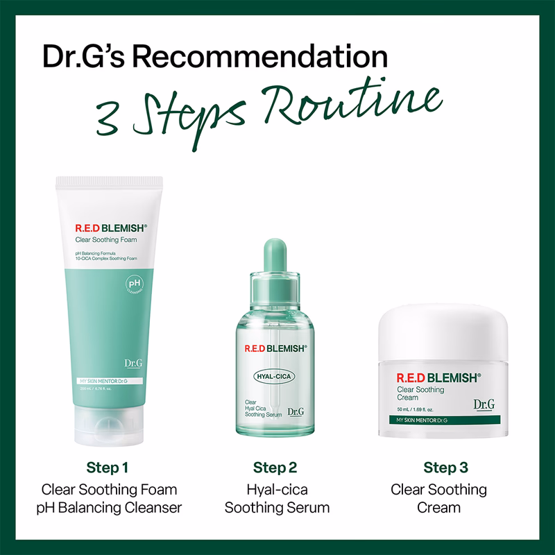 Dr.G pH R.E.D Blemish Clear Soothing Foam 150ml โฟมล้างหน้าลดสิวสูตรอ่อนโยน