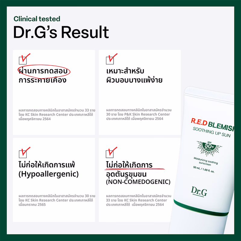 Dr.G R.E.D Blemish Soothing Up Sun SPF50+ PA++++ 50ml กันแดดปลอบประโลมผิวเนื้อน้ำ